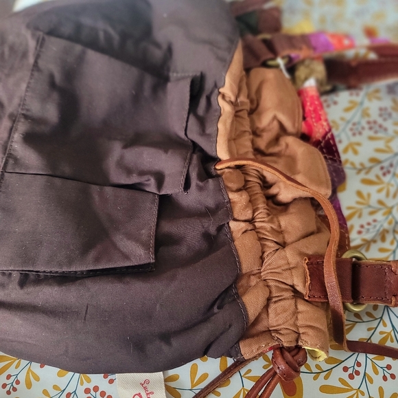 LUCKY patchwork corded leather trimmed hobo purse bag - Picture 9 of 12